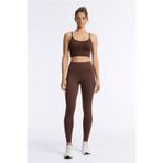 Fashion Friends Çapraz Kemerli Yüksek Bel Dar Paça Bayan Tayt 26Y0710K1 KAHVE