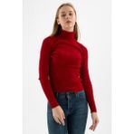 Fashion Friends Fitilli Balıkçı Yaka Kazak Bayan Kazak 23K0288K1 - Bordo