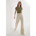 Fashion Friends Geniş Paça Kadın Keten Pantolon 25Y0249K1
