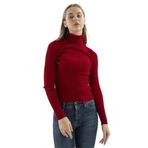 Fashion Friends Kadın Fitilli Balıkçı Yaka Kazak 23K0288K1 Bordo S