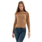 Fashion Friends Kadın Fitilli Balıkçı Yaka Kazak 23K0288K1 Camel S