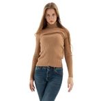Fashion Friends Kadın Fitilli Balıkçı Yaka Kazak 23K0288K1 Camel XS