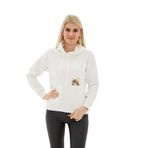 FASHION FRIENDS Kadın Kapüşonlu Oversize Sweatshirt, Siyah, L