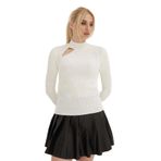Fashion Friends Kadın Pencere Detaylı Kazak 23K0167K1 Ekru XS