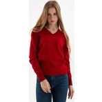 Fashion Friends Kadın V Yaka Kazak 23K0244K1 Bordo