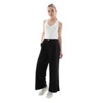 FASHION FRIENDS Kadın Wide Leg Pantolon, Siyah, S Beden