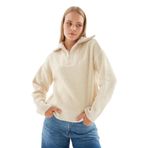 FASHION FRIENDS Kadın Yetişkin Fermuarlı Sweatshirt, Bej, L