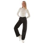 FASHION FRIENDS Kadın Yüksek Bel Kargo Pantolon, Antrasit, 40 Beden