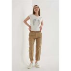 Fashıon Frıends Kadın Zımba Detaylı Baskılı T-Shirt 25Y0560k1