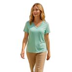 Fashion Friends Pamuklu Regular Fit Dantel Detaylı V Yaka Bluz Bayan BLUZ 25Y1201K1