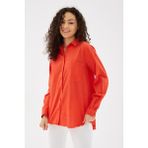 Fashion Friends Pamuklu Regular Fit Gömlek Bayan Gömlek 24Y0390K1 - Kırmızı