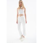 Fashion Friends Pamuklu Yüksek Bel Bol Paça Jeans Bayan Kot Pantolon 26Y0294K1 - Beyaz - 36