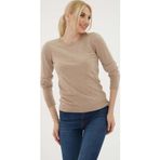 Fashion Friends Regular Fit Bisiklet Yaka Bayan Kazak 25K0777K1 Vizon Melanj