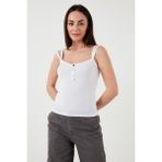 Fashion Friends Regular Fit Ip Askılı Atlet Bayan Atlet 24Y0696K1 - Beyaz - XS