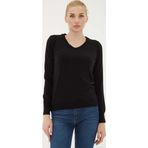 Fashion Friends Regular Fit V Yaka Bayan Kazak 25K0778K1 SİYAH