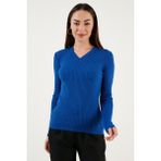 Fashion Friends Slim Fit V Yaka Kazak Bayan Kazak 23K0289K1 - Saks