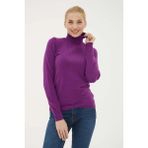 Fashion Friends Standart Fit Balıkçı Yaka Triko Kazak Bayan Kazak 24K0780K1 - Mor