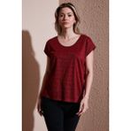 Fashion Friends Standart Fit Yuvarlak Yaka Simli Bluz Bayan Bluz 25Y0202K1 - Pembe