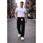 Fashion İstanbul Erkek SİYAH Baggy Jean Pantolon Rahat Kalıp Geniş Paça Denim Kot