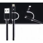 Fashion Siyah Hızlı Şarj Led Işıklı Usb Şarj Kablosu