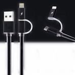 Fashion Siyah Hızlı Şarj Led Işıklı Usb Şarj Kablosu