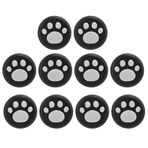 fasient1 10 adet silikon başparmak kavrama çubuğu rocker kep yedek sevimli kedi pençesi tasarımı başparmak kulpları analog çubuk kapak Switch Lite şalter için Joystick kapağı (siyah üzerine beyaz pati)