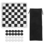 FASJ Draughts katlanabilir dama seti, hafif, sağlam ve dayanıklı taşınabilir plastik, katlanabilir dama seti, yetişkinler için, çocuklar için