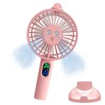 FASSME El Tipi Fan - Küçük Püskürtme Fanı - Şarj Edilebilir Fan, Elde Tutulan Soğutma Fanları İç Mekan, Dış Mekan için Telefon Tutacağı, 3 Rüzgar Hızı Ayarlanabilir