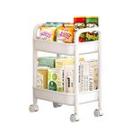 FASSME Mutfak Arabası, Tekerlekli 2 Katlı Depolama Rafları, Banyo Depolama Rafları, Su Geçirmez ve Kaymaz Çok Amaçlı Arabalar, Mutfak, Yatak Odası, Banyo İçin Küçük Depolama Hızlı Kuruyan Raflar