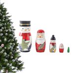 FASSME Noel Stili Matryoshka - 5'li Set Noel Dekoratif Yuvalama Rus Bebekleri - Yemek Masası, Başucu, Bilgisayar Masası, Sehpa için Ev Ürünleri