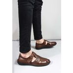 Fast Step 662MA119B Taba Hakiki Deri Erkek Klasik Sandalet