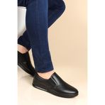 Fast Step Hakiki Deri Erkek Casual Loafer Ayakkabı 662Maecco, Siyah, 40 Beden