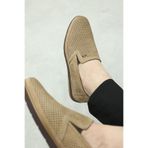Fast Step Hakiki Deri Erkek Loafer Ayakkabı, Kum Nubuk, 40 Beden