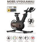 Fastgo Uygulama Destekli Elektro Manyetik Spin Bisiklet Ekranlı 9kg Volan Egzersiz Kondisyon Bisikleti - Siyah