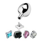 Fastieshop Değiştirilebilir Başlıklı Çelik Anal Plug Set - Küçük Boy