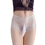 FASXIR Orta Bel İç Çamaşırı Ultra-ince seksi Dantel Thongs Kılıfı Bikini Külot Hollow Nefes Külot Kadın Erkek için, Beyaz Kapalı Kılıf, Tek Beden
