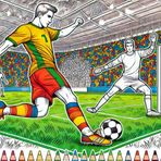 "Faszination Fußball – 100 Bilder auf 200 Seiten zum Ausmalen und Entdecken": Realistische Spielszenen und kreative Kunstwerke für kleine und große Fußballfans