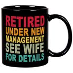 Fatbaby Funny Retirement Mug, Retired Under New Management See Wife For Details Kahve Kupası, Erkek İş Arkadaşı Patron, Koca, Baba, Quitter Emekli Çay Kupası 325 ml