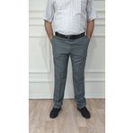 FATELLA Erkek Büyük Beden Klasik Gri Rahat Kesim Kumaş Pantolon