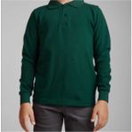 Fatella Yetişkin Uzun Kol Düz Renk Basıc Polo Yaka Lise Okul T-Shırt - 2XL - Nefti Yeşil