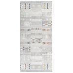 Faten Çizgili Gri Akrilik Dikdörtgen Akrilik Kolay Temizlenen Yumuşak Makine Salon Halı-I-Krm-Lotus-8573-80x400