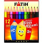Fatih 12 Renk Kuru Boya Yarım Boy 1 Adet Çok Renkli Ahşap Kaliteli Boya Kalemi