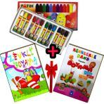 Fatih 12 Renk Pastel Boya+2 Adet Boyama kitabı - Renkli (Sıcak)