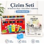 Fatih 36 Renk Kuru Boya Kalemi + Eskiz Defteri Hediyeli , Kalemtıraş Çizime Hazır Boyama Seti