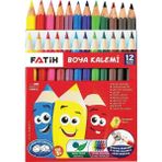 Fatih Boya Kalemi 12 Renk Yarım Boy FA33012KB12RYB - 1 KUTU
