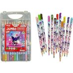 fatih hello kids jumbo üçgen kuru boya kalemi 12 renk çantalı fa18314kb12rtb - Yok