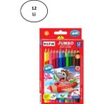 Fatih Jumbo 12 Renk Tam Boy 12'li Kuruboya Kalemi Çocuklar İçin Renkli Boyalar