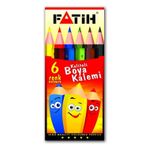 Fatih Kırtasiye Yarım Boy 6 Renk Kuru Boya Kalemi