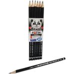 Fatih Panda Desenli 12'li Siyah Yuvarlak Kurşun Kalem Seti