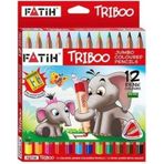 Fatih Triboo Jumbo Kuru Boya Kalem 12 Renk + Kalemtraş